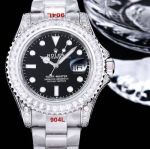 GB Factory ROLEX Gem model Replica Rolex Yacht-Master Silver steel Case with White diamond diameter 40mm Watch
